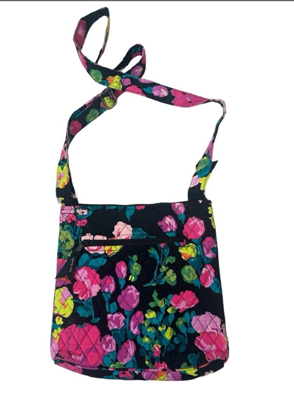 Vera Bradley "Hilo Meadow" Quilted Bold Multicolor Floral Crossbody Purse - Picture 2 of 6